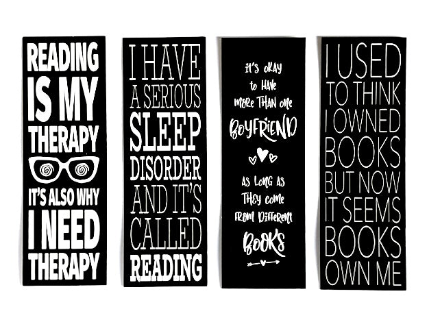 Bookworm Problems B&W Edition Bookmarks Complete Set