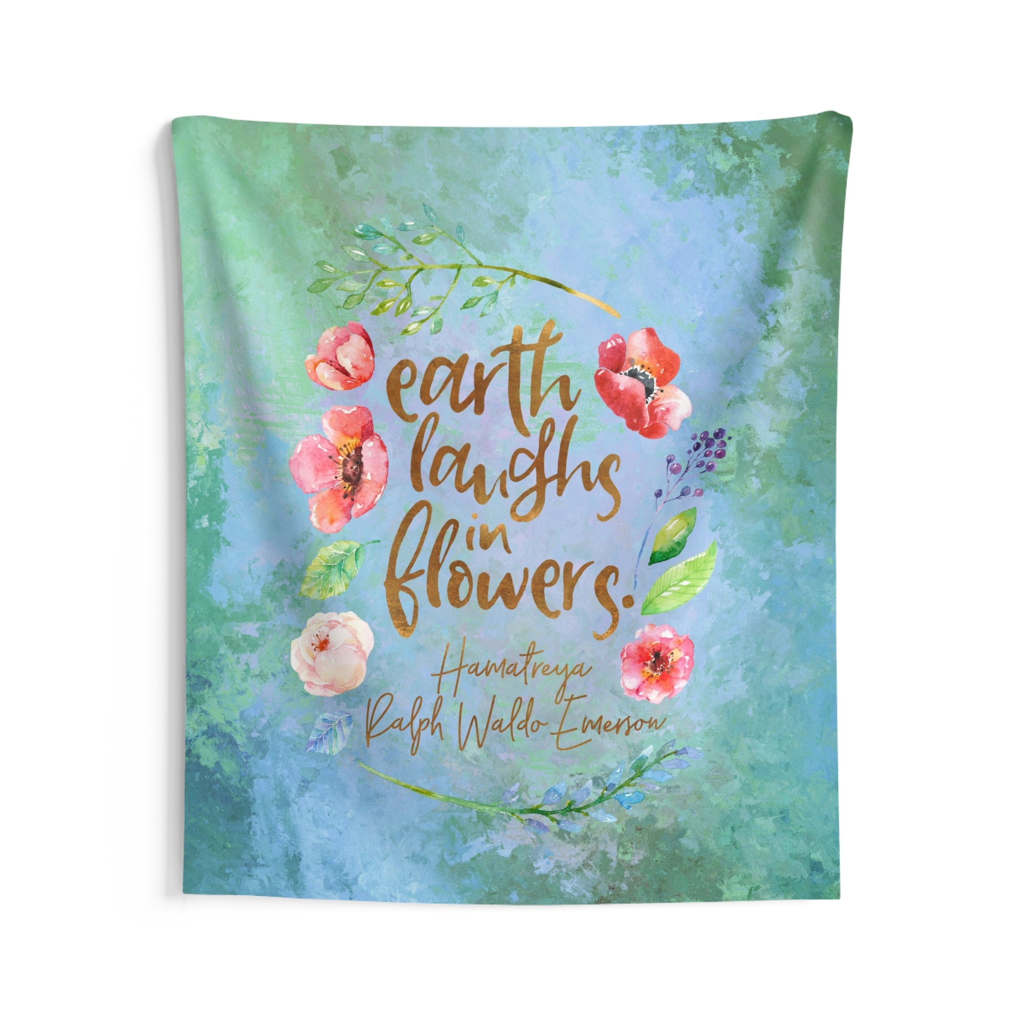 Earth laughs... Ralph Waldo Emerson Wall Tapestry - Literary Lifestyle Company