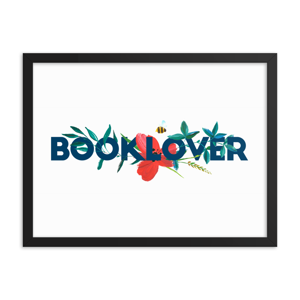 BOOKLOVER Floral Art Print - LitLifeCo.