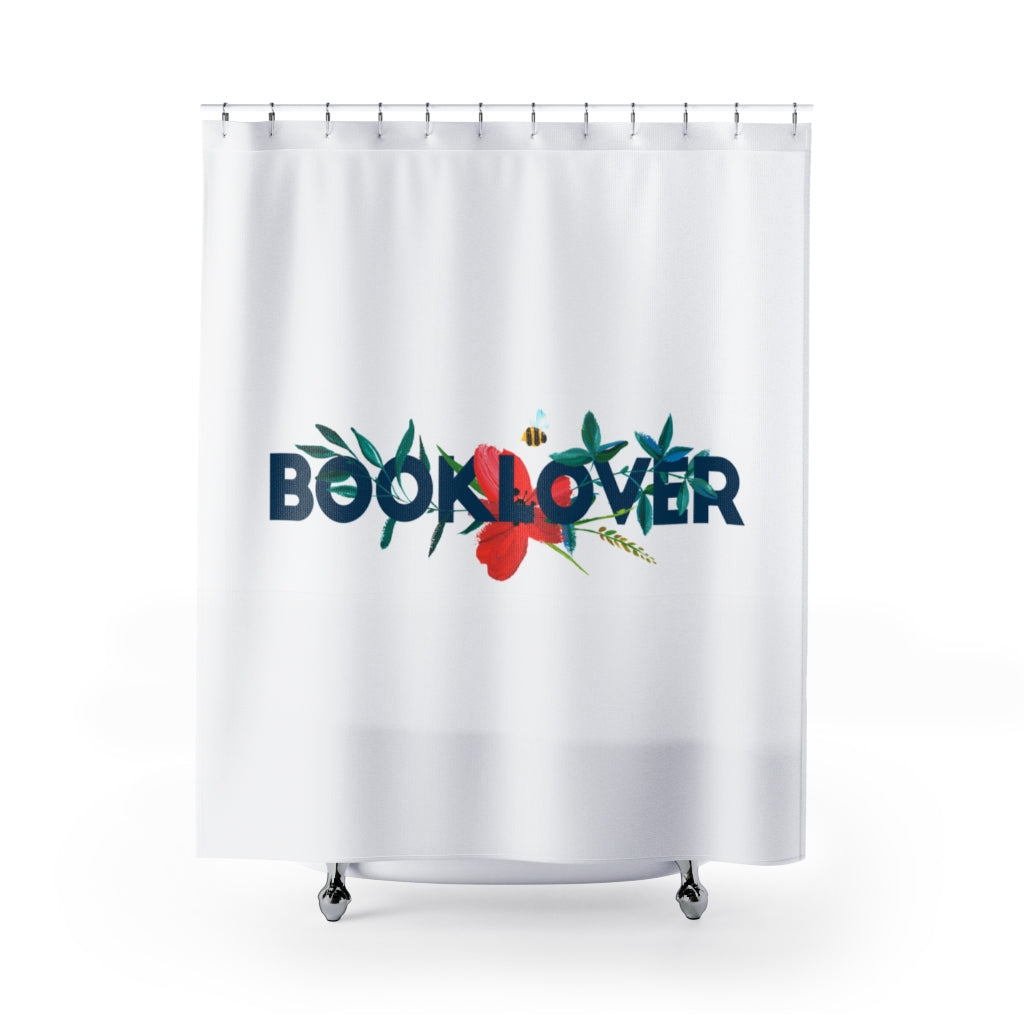 BOOKLOVER Floral Shower Curtain