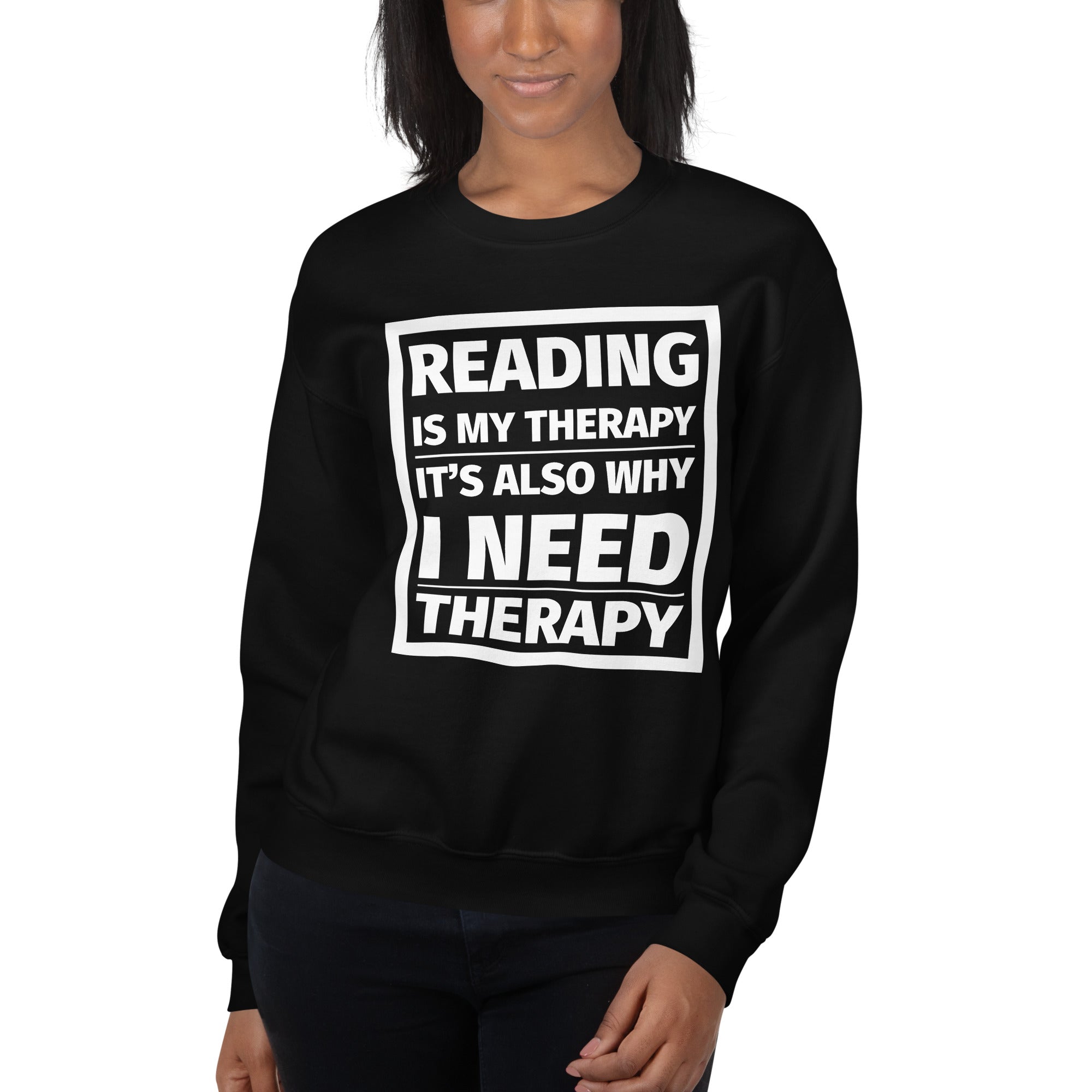 READING IS MY THERAPY Unisex Sweatshirt - Literary Lifestyle Company