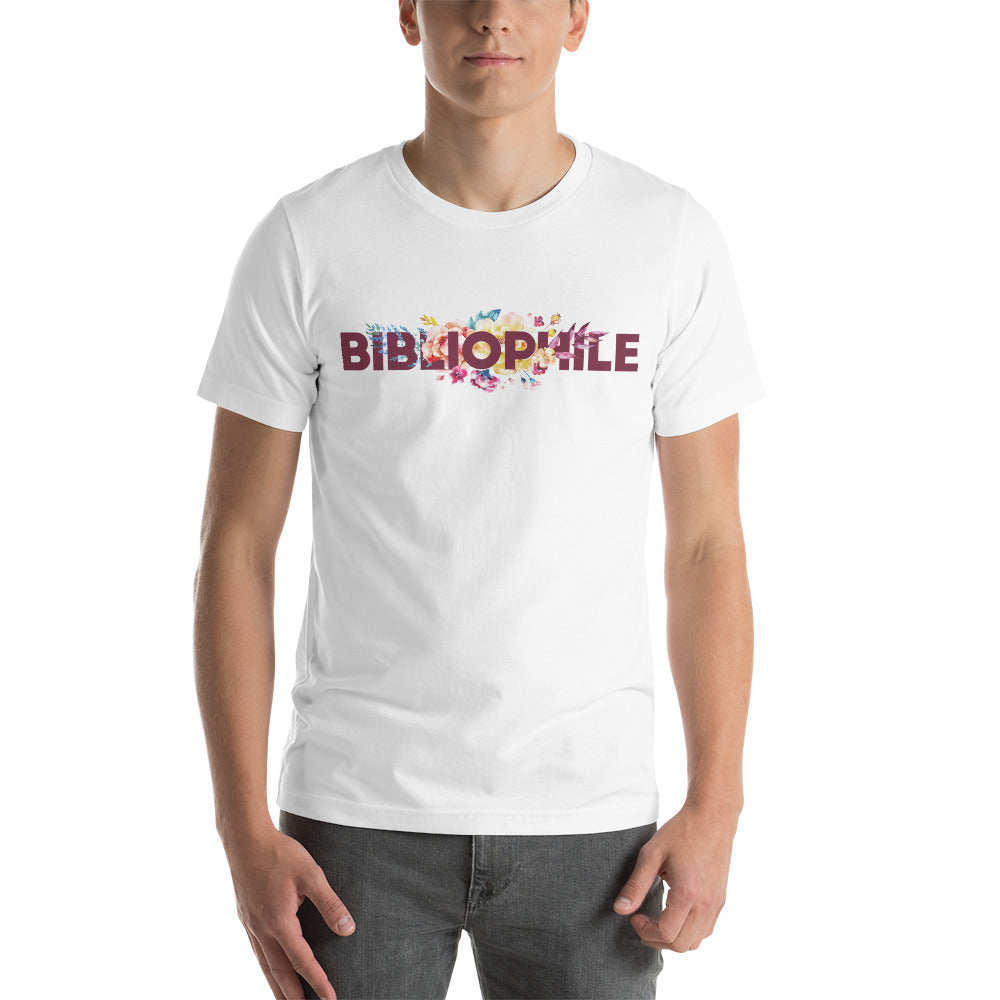 BIBLIOPHILE Floral T-Shirt - Literary Lifestyle Company