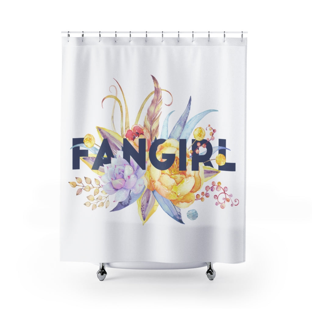 FANGIRL Floral Shower Curtain