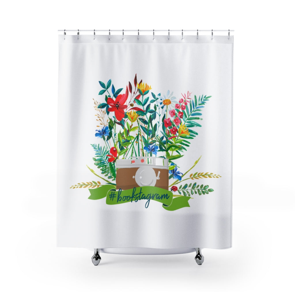 #bookstagram Floral Shower Curtain