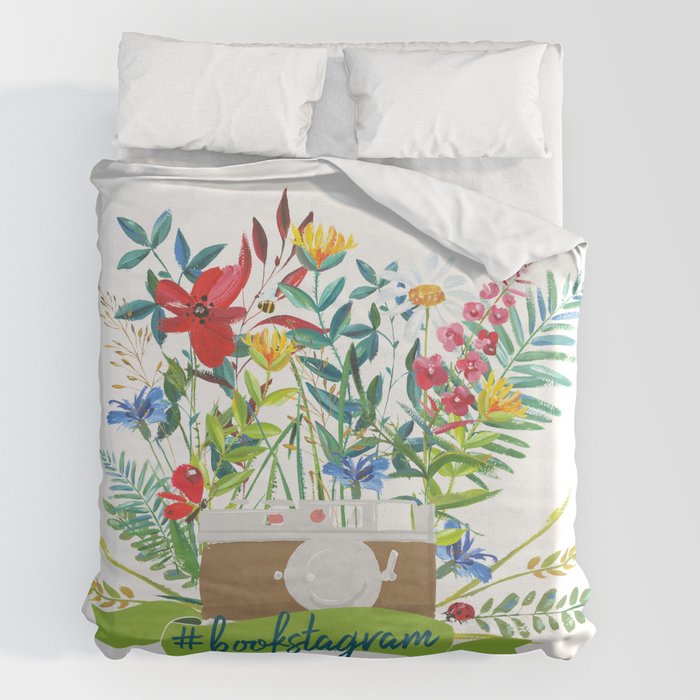 #bookstagram Floral Duvet Cover - Literary Lifestyle Company