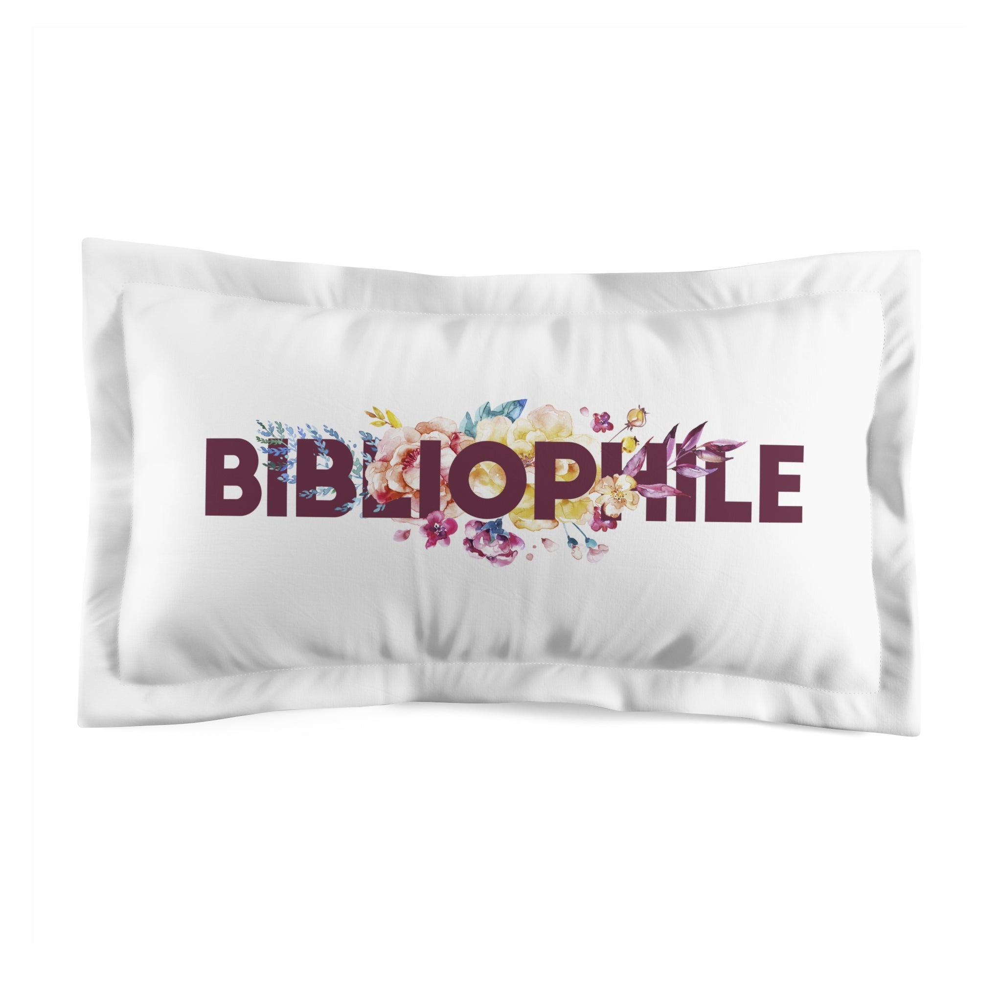 BIBLIOPHILE Floral Pillow Sham - LitLifeCo.