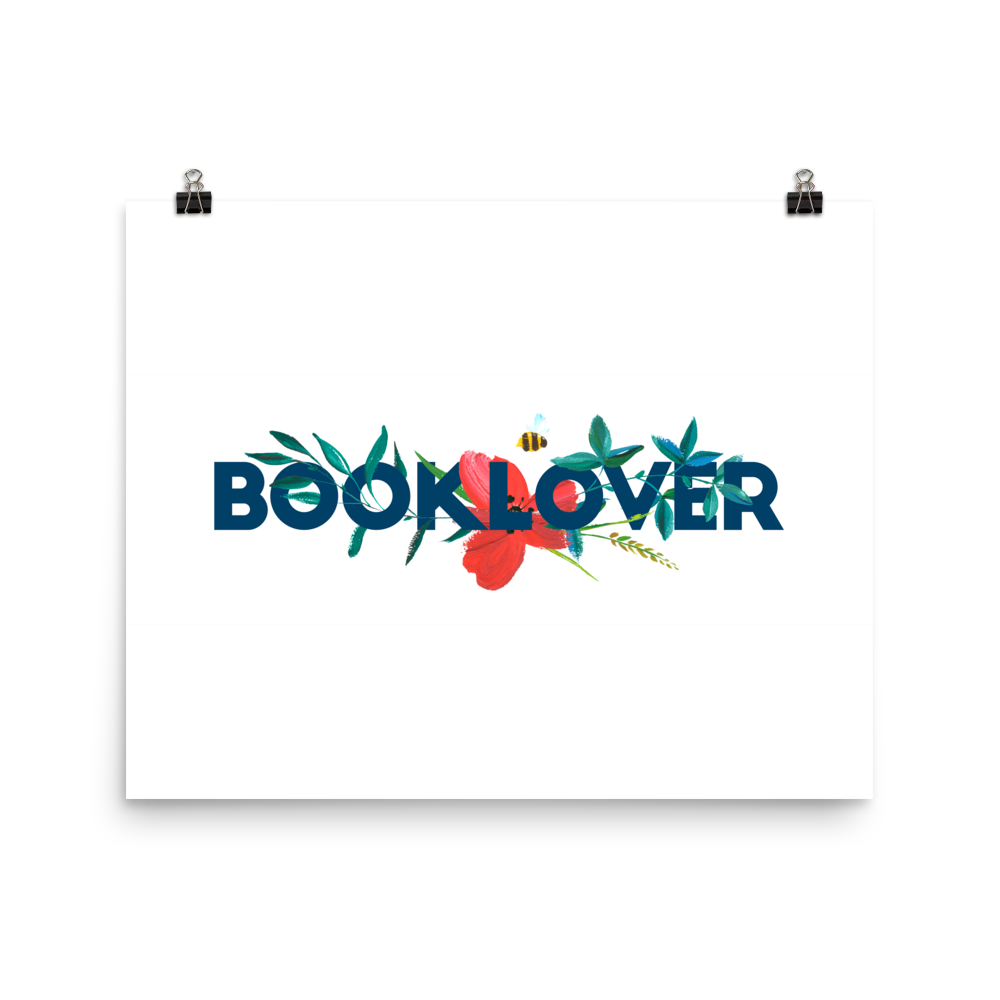 BOOKLOVER Floral Art Print - LitLifeCo.