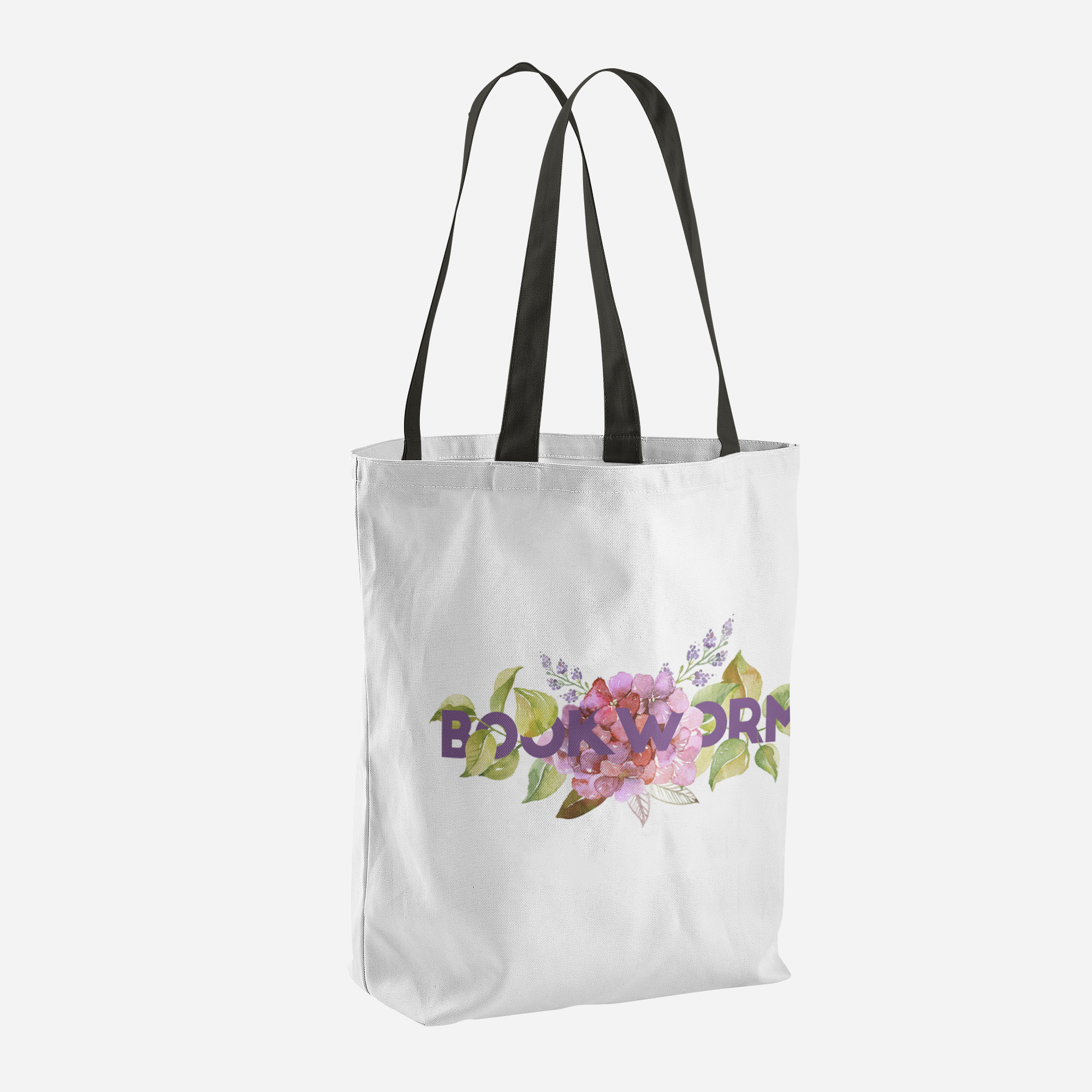 BOOKWORM Floral Tote Bag - LitLifeCo.