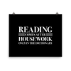 READING COMES AFTER HOUSEWORK Art Print - LitLifeCo.