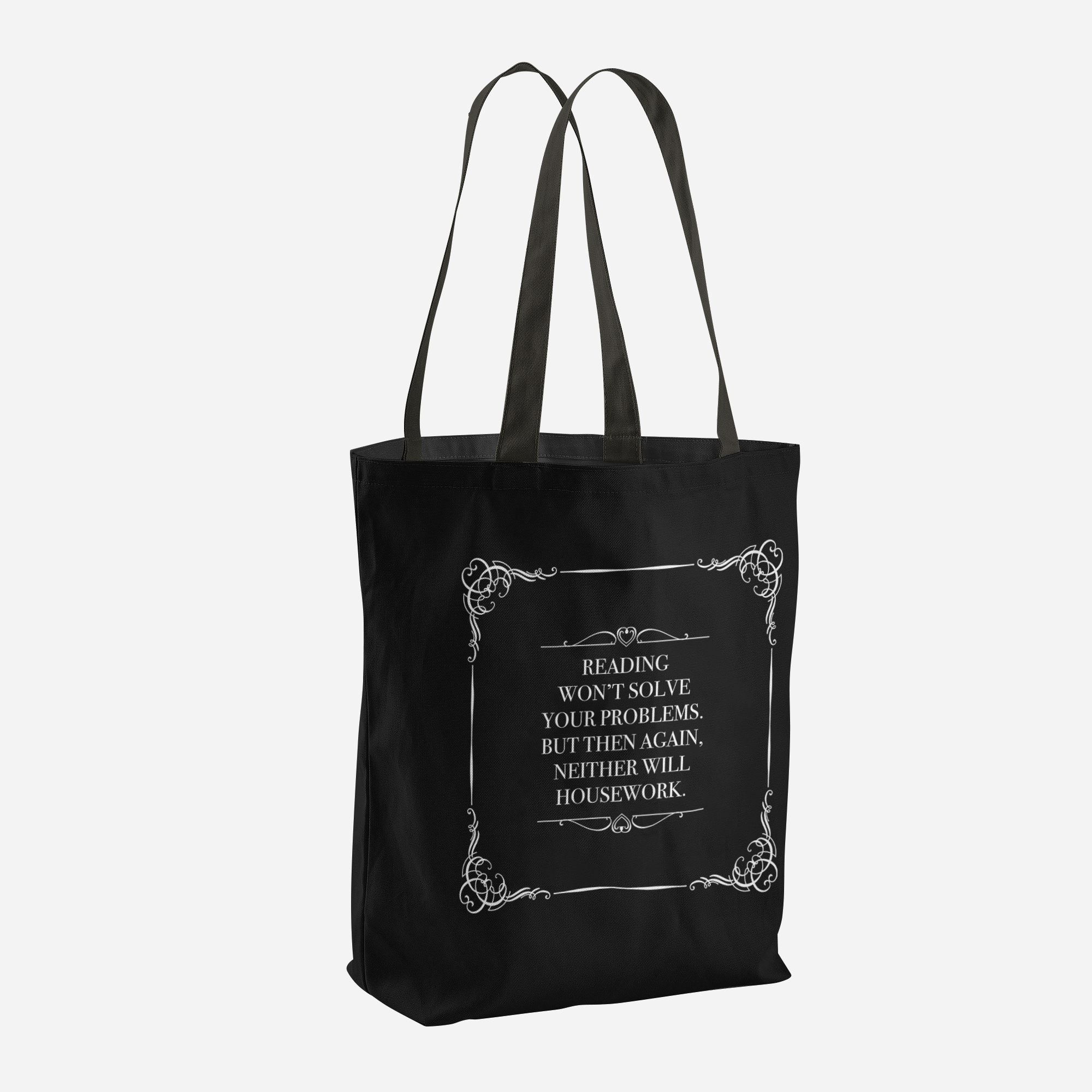 READING WON'T SOLVE YOUR PROBLEMS Tote Bag - LitLifeCo.