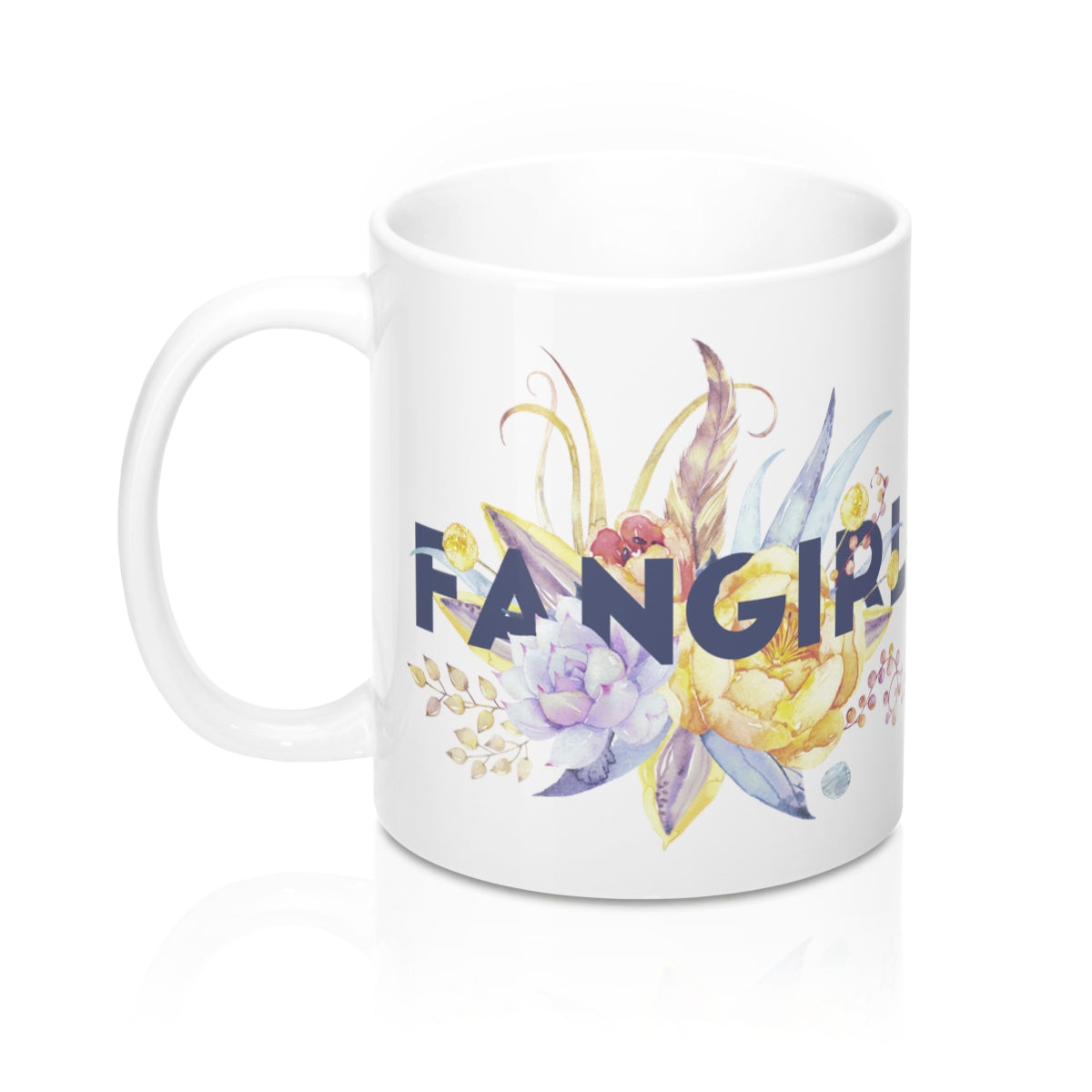 FANGIRL Floral Mug - LitLifeCo.