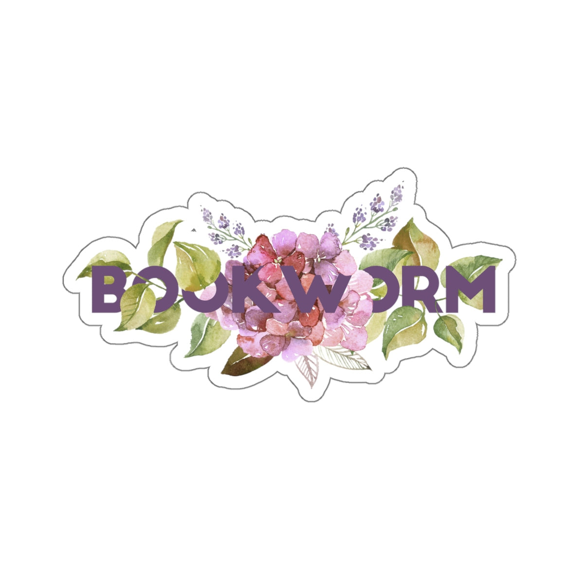 BOOKWORM Floral Sticker - LitLifeCo.